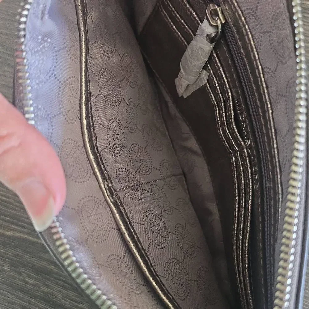 Michael Kors Metallic Grey Leather Fallon Wristlet Clutch, NWOT